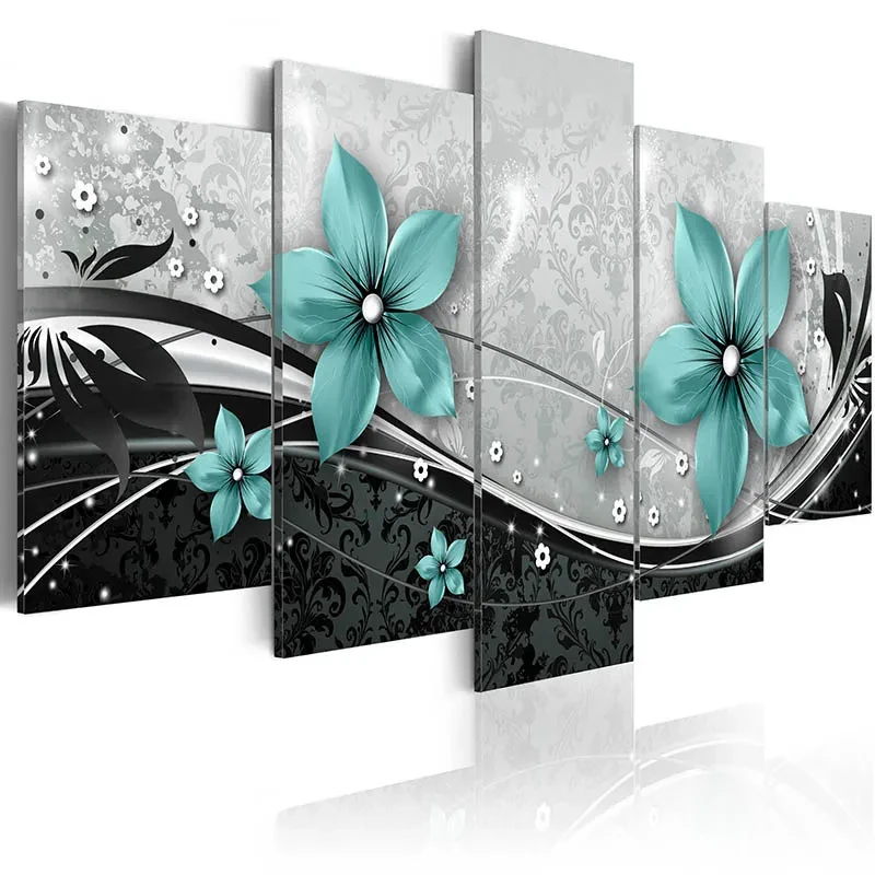 Gorgeous Flower 5 Piece Canvas Wall Art Poster Print Home Decor