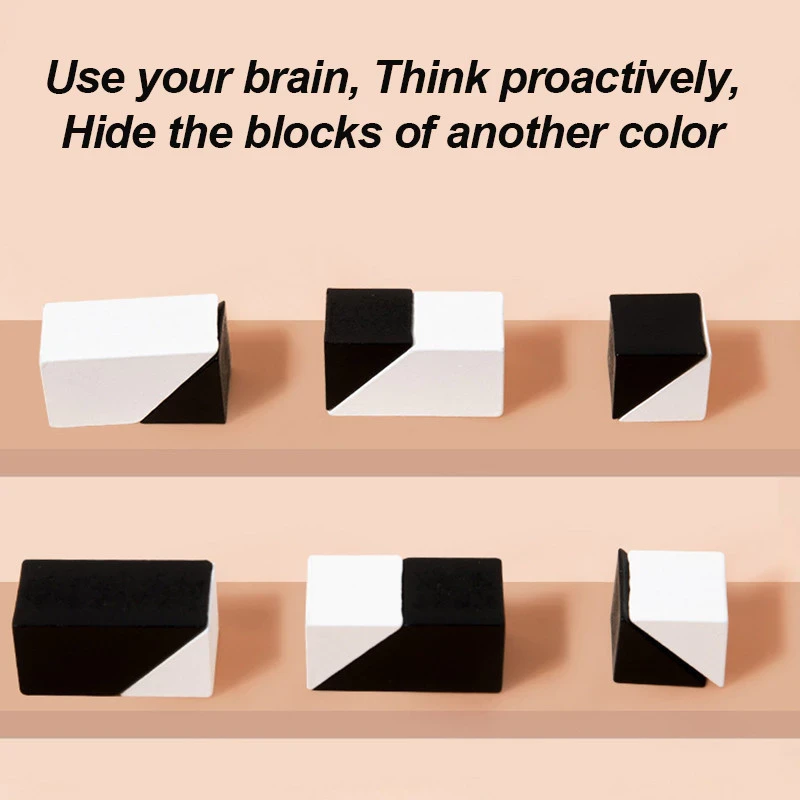 3D Wood Hiding Blocks Geometric Shapes Kids Logical Thinking Training Educational Toys