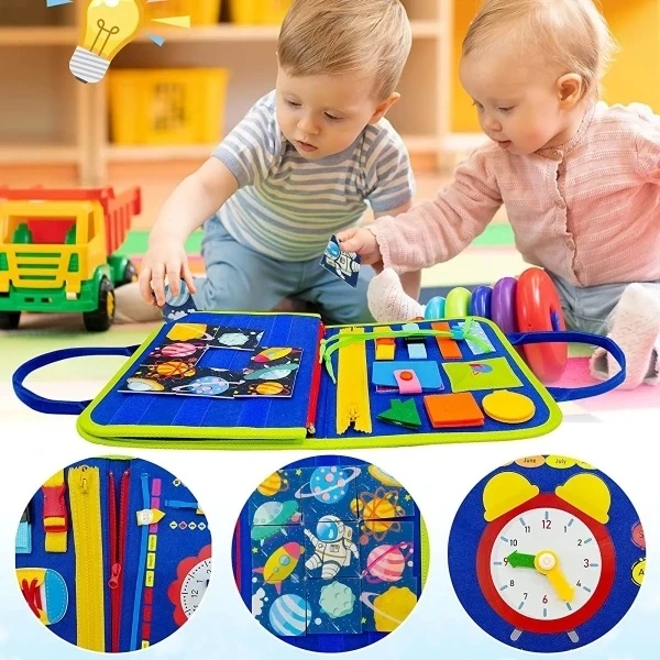 Busy Board Montessori Educational Toys Baby Cognitive Learning Board Dressing Skill Sensory Toys Educational Toys