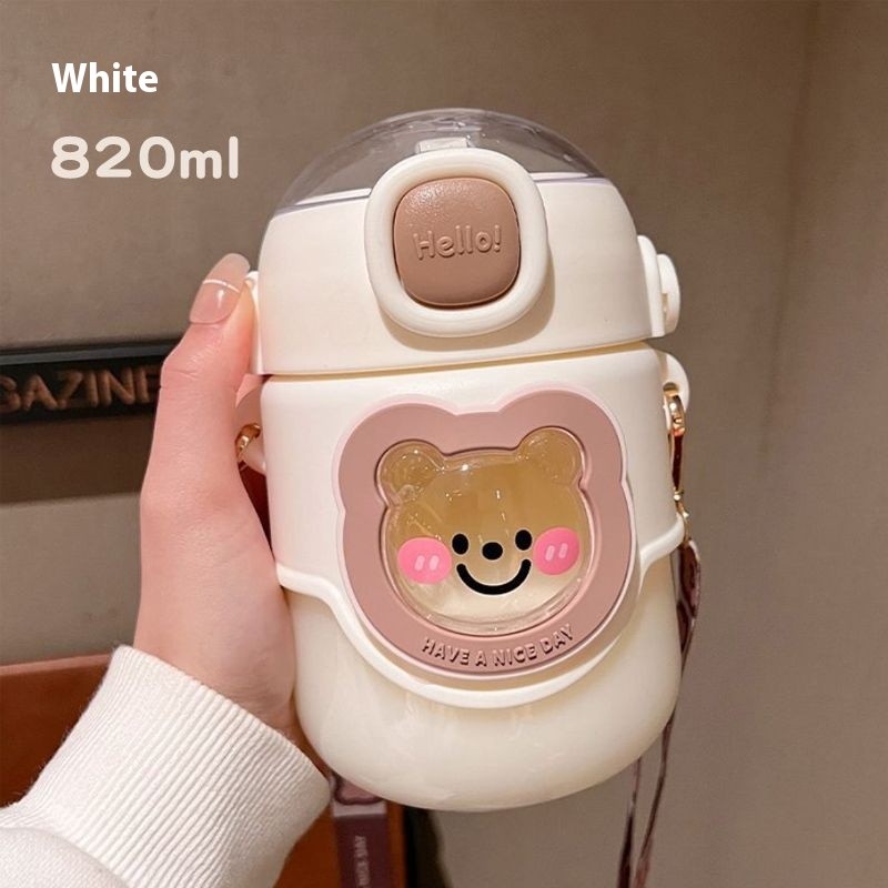 Big Belly Cup Appearance Straw Plastic High Temperature Resistant Sports Portable Water Bottle