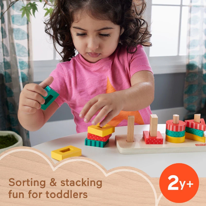 Fisher-Price Wooden Shape Stacker - Educational Toys for Children