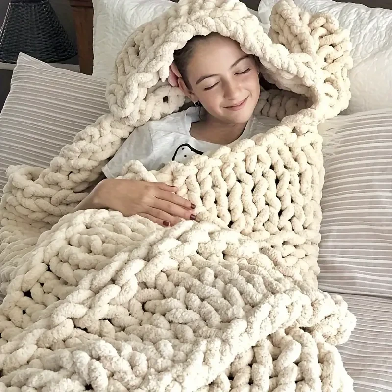 Chenille Chunky Line Blanket