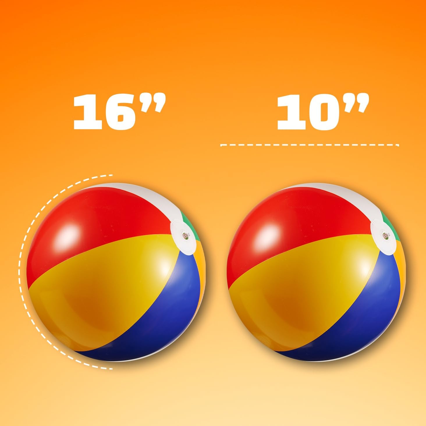 Inflatable Rainbow Beach Balls - Bulk Pool Toy Party Favor