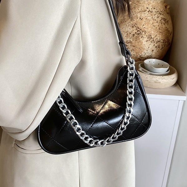 Diamond Embroidery Thread Silver Crossbody Popular Shoulder Underarm Bag