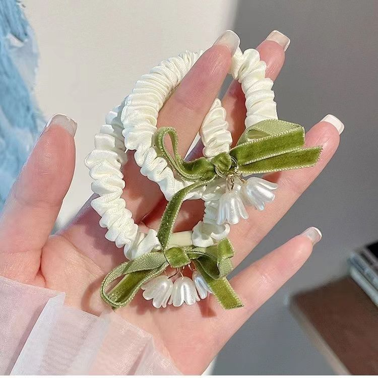 New Lily Headband Bow Small Intestine Hair Ring Advanced Sensual Tie Hair Rope Hair Accessories