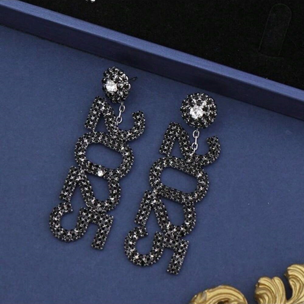 Luxury Rhinestone Year Number 2025 Pendant Earrings
