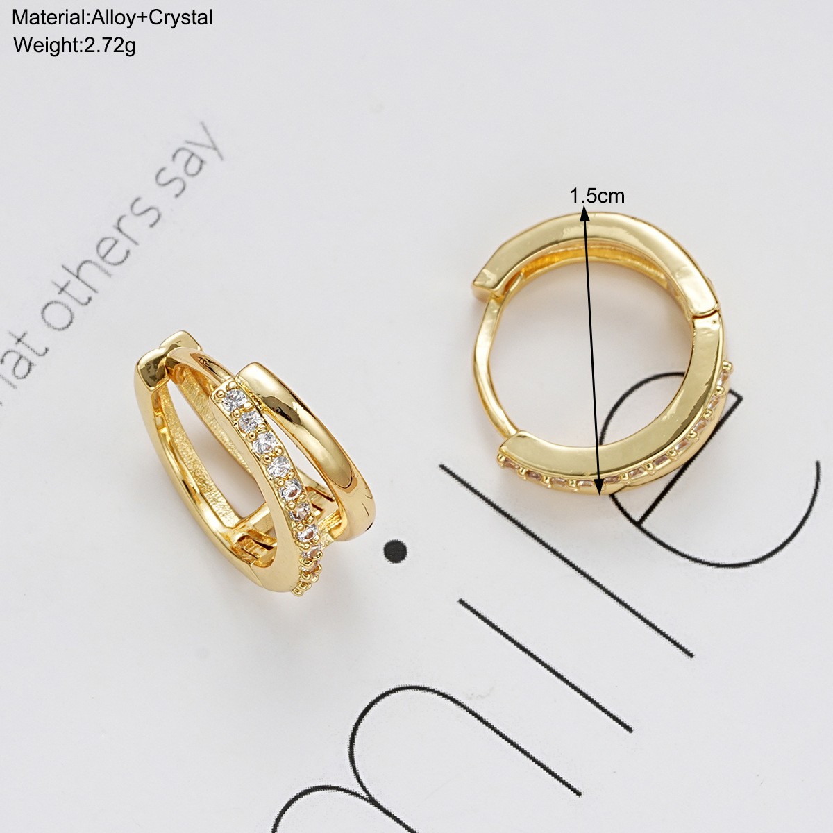 Europe Double Layered Zircon Hoop Earrings for Women
