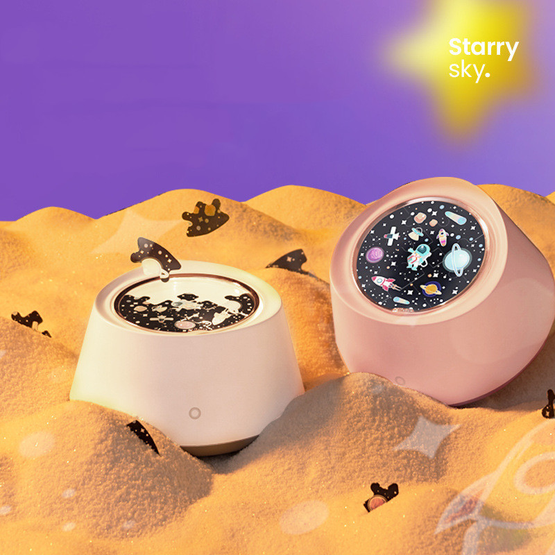 Music Starry Sky Projector Light Atmosphere Light Birthday Gift Rotating Music Box Projector Led Night Light