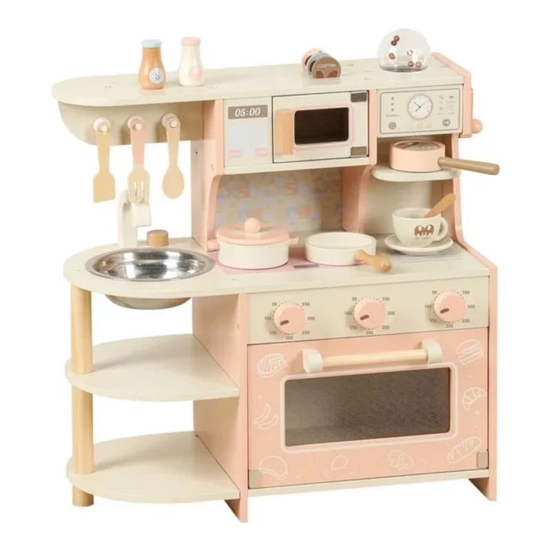 Wooden Kitchen With Coffee Maker/Wooden Kitchen Child With Coffee Machine