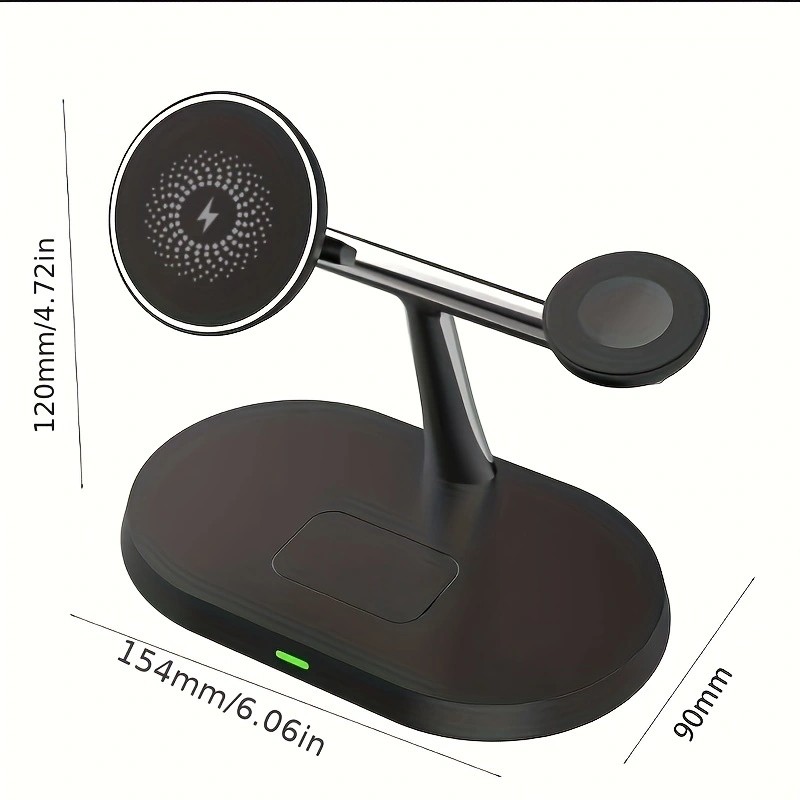 3-in-1 Magnetic Wireless Charger Stand - Fast Charging Station for iPhone, Apple Watch, and AirPods