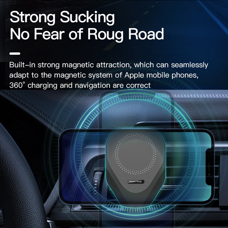 100W Magnetic Wireless Car Charger Air Vent Mount - Fast Charging Phone Holder for iPhone 12, 13, 14, 14 Pro Max/Mini