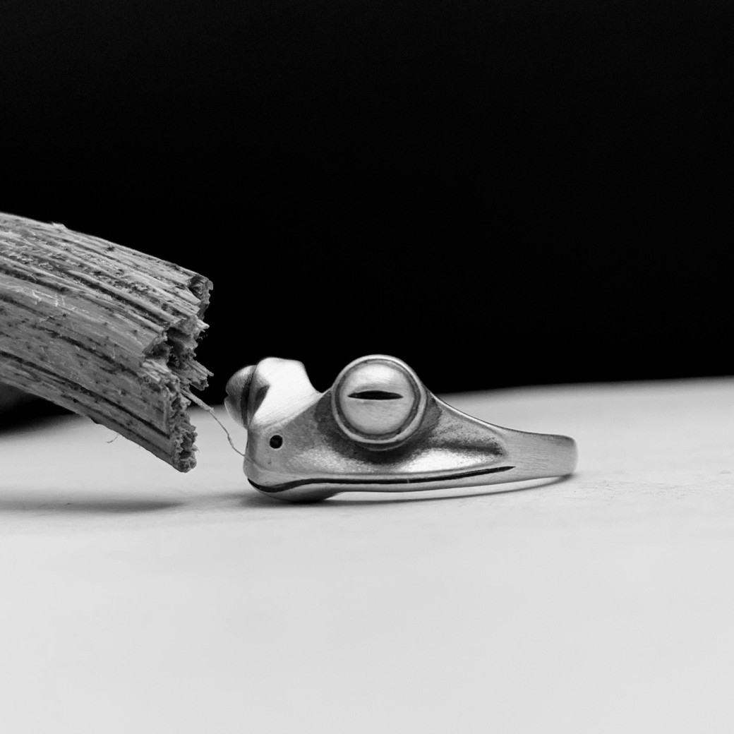 Personality Frog Ring Vintage Craft Silverware