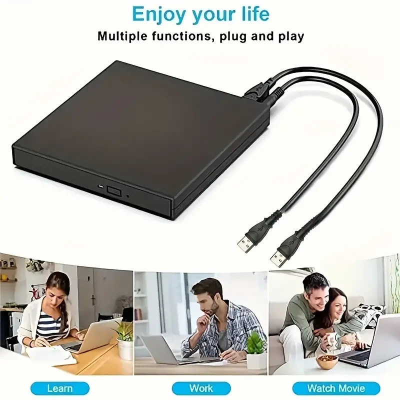 External CD DVD Drive, USB 2.0 Slim Portable