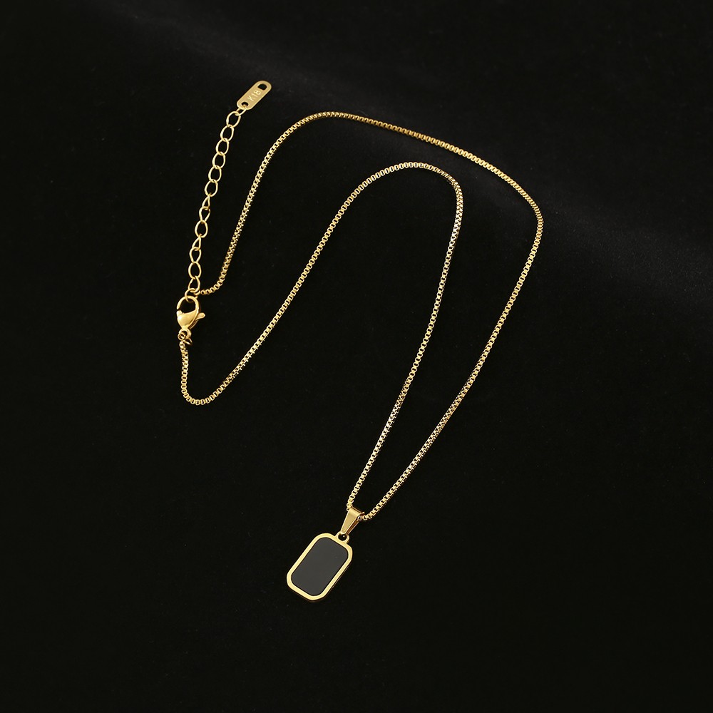 316L Stainless Steel New Square Natural Pendant Necklace
