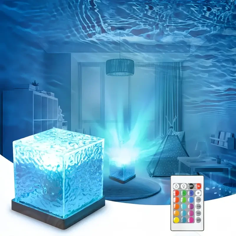 Soothing Spectrum, AMill 16-Color Water Ripple USB Night Light - Touch