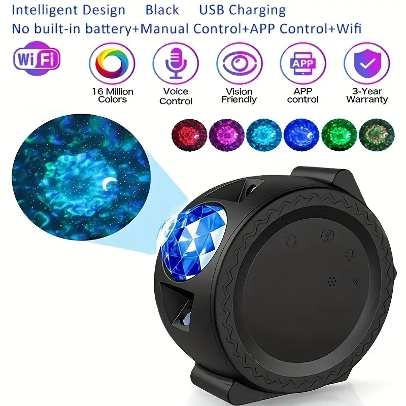 Projector Light Moon Star Cloud Night Lamp 360 Degree Rotation