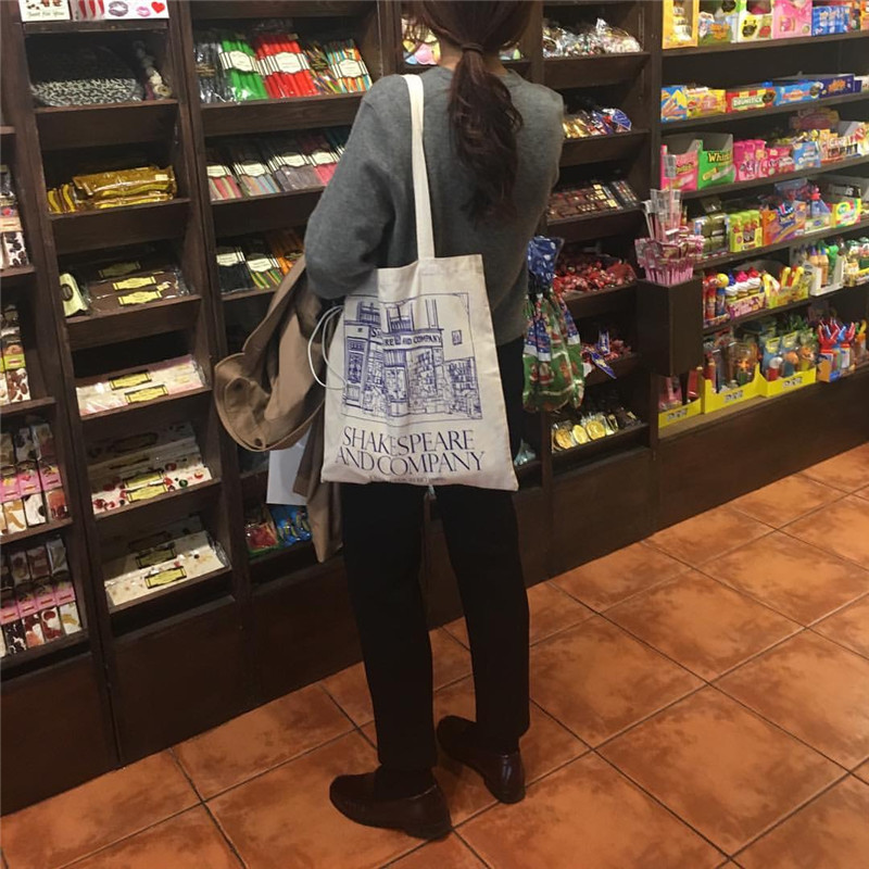 Printed canvas bag, handbag, shoulder bag, canvas bag