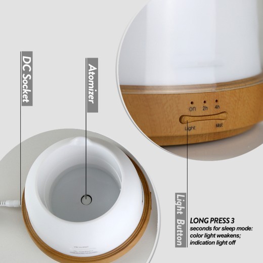 Bedside lamp for air humidifier