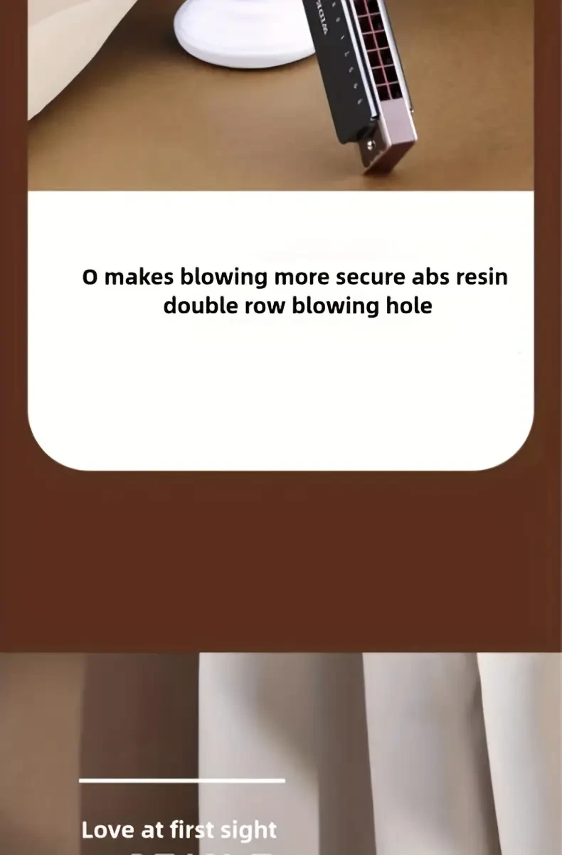 Professional 28-Hole Double Row Harmonica with Brass Reeds - Polished Metal Finish, Includes Case - Ideal for Musicians and Students