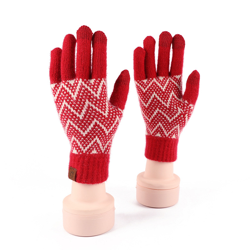 New Year Festive Red Gloves