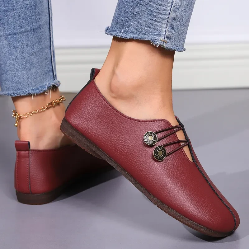 Casual Square Toe Slip-On Flats for Women