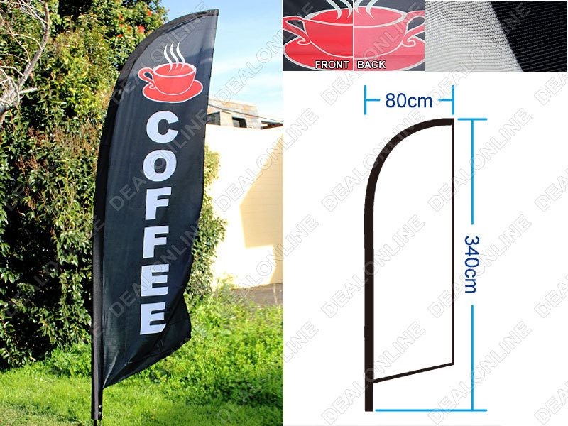 "COFFEE" 4m Double Sided Feather Flag