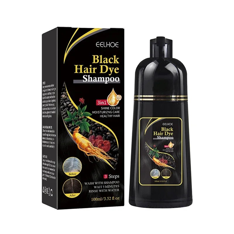 100ml Natural Herbal Hair Dye Shampoo - 3 in 1 Grey Coverage