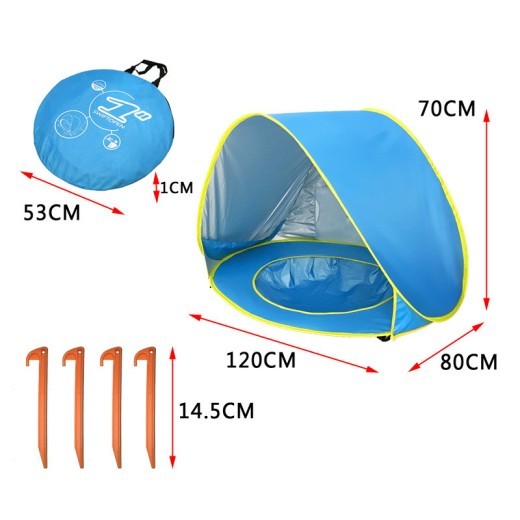 Children Babies Beach Tents Shade Bule