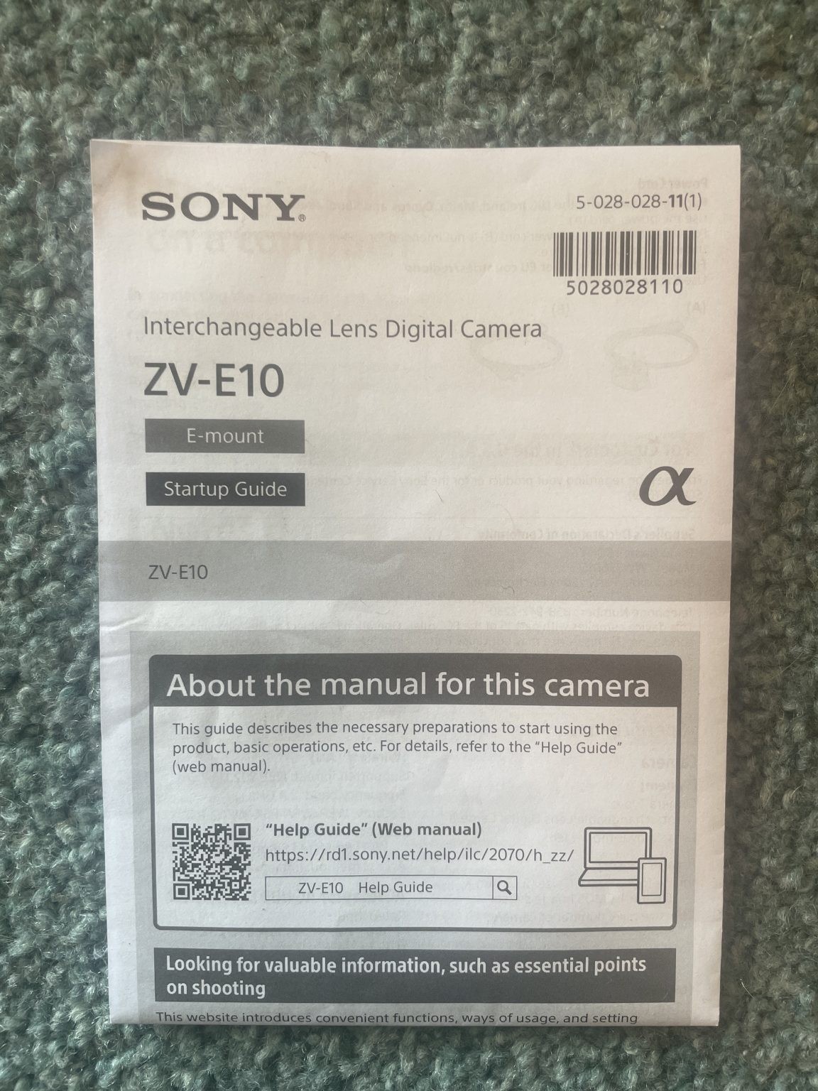 Sony ZV-E10 digital vlogging camera