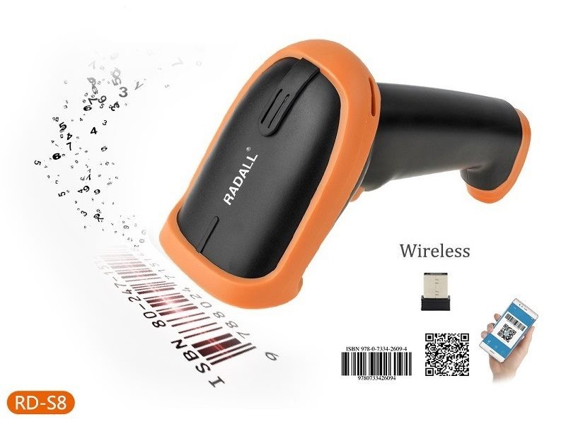 Wireless/Cordless Laser Barcode / QR code Scanner
