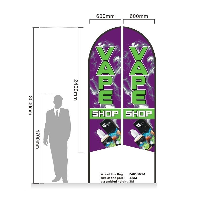 Feather Flag Double Sided 3.4M Pre-print