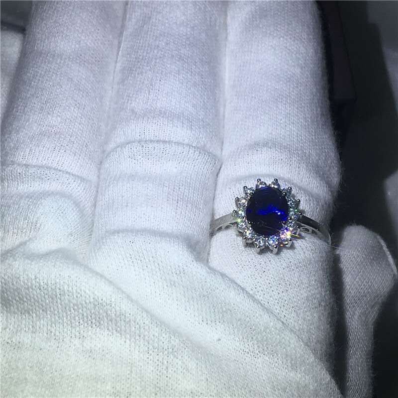 Elegant Princess Kate Blue Gem Ring