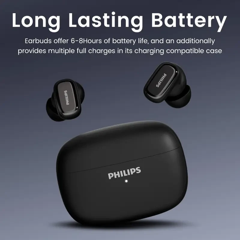 New Philips BT13.72 cm-Ear Earphones with Wireless Charging Case