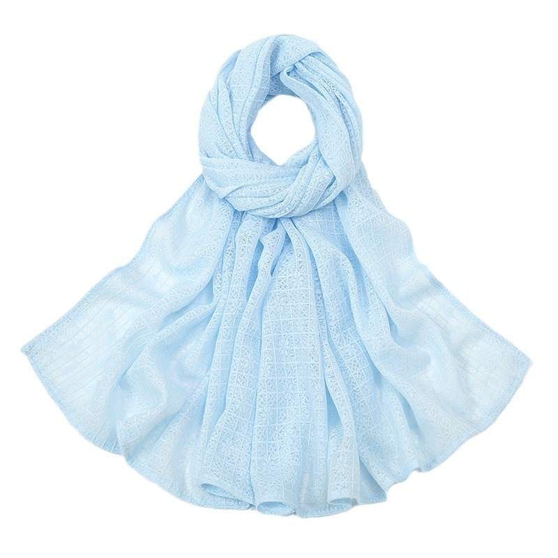 Plaid Jacquard Polyester Scarf Women