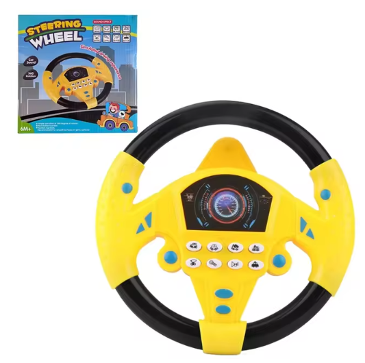Infant Shining Eletric Simulation Steering Wheel Toy with Light Sound Kids Early Educational Stroller Steering Wheel Vocal Toys