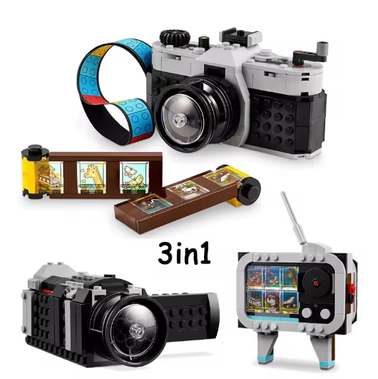 Creative 3in1 Retro Camera Video Cam TV Building Blocks 31147 MOC Construction Bricks Set Toy Gift For Children Kids model