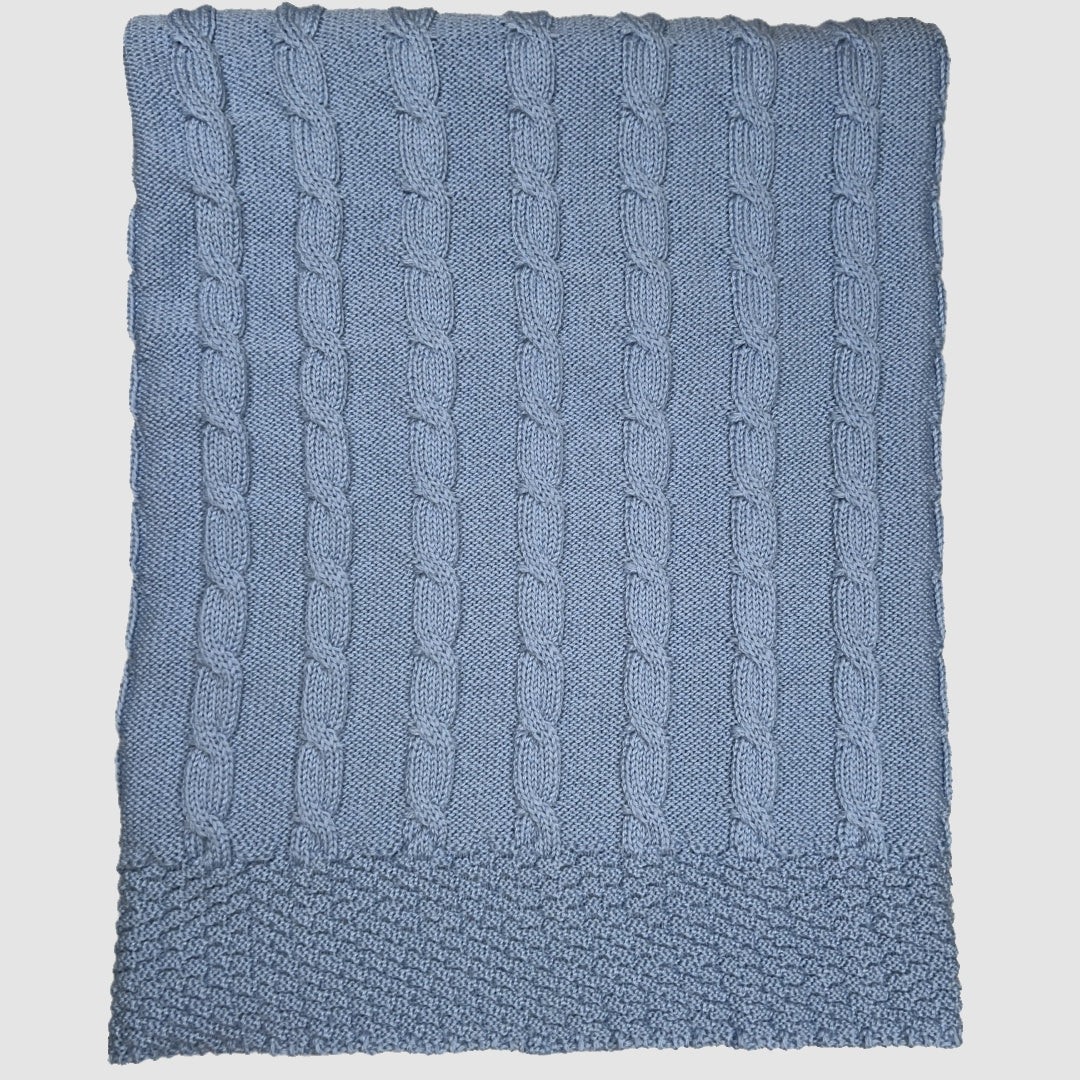 Luxe NZ Merino Cable Blanket  - t 80x90cm