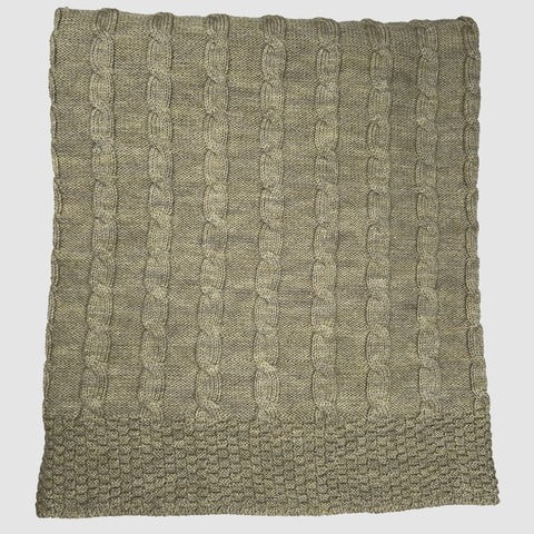 Luxe NZ Merino Cable Blanket  - t 80x90cm