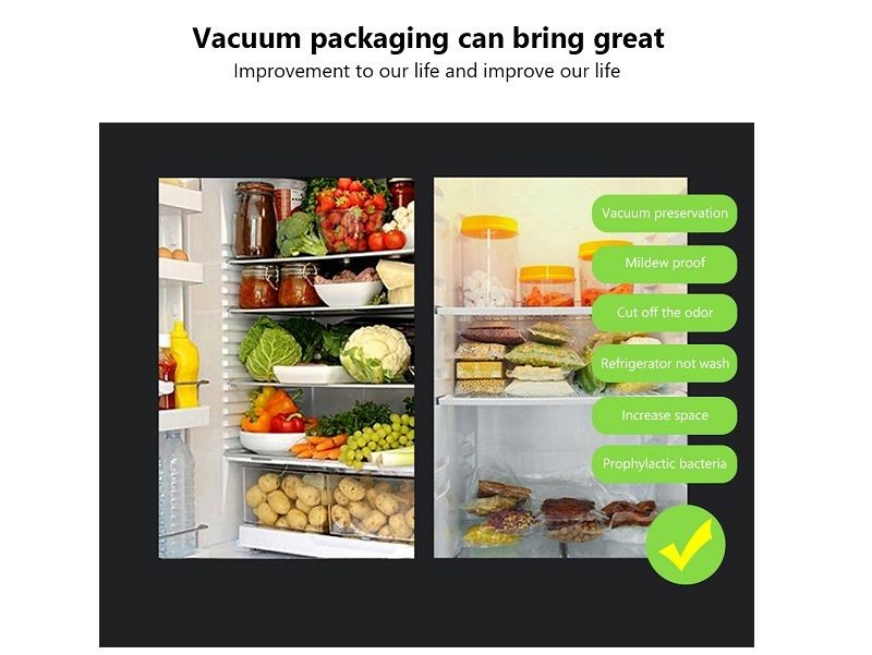 (2 Rolls) *5m Kitchen Food Textured Vacuum Sealer Bags Storage Saver Bags