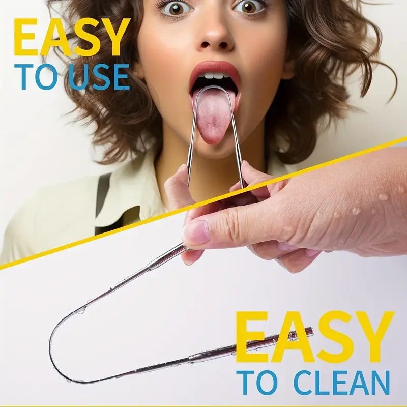 1/2/3/4 Pack Stainless Steel Tongue Scraper, Hypoallergenic Tongue