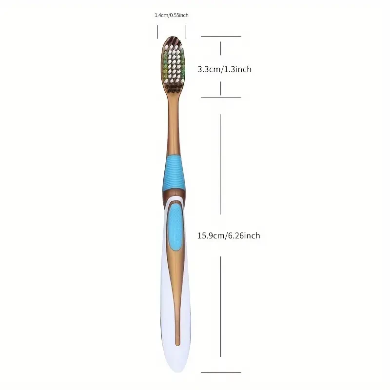 6-Piece Medium Hardness Toothbrush Set: Large Heads, Colorful, and Efficient
