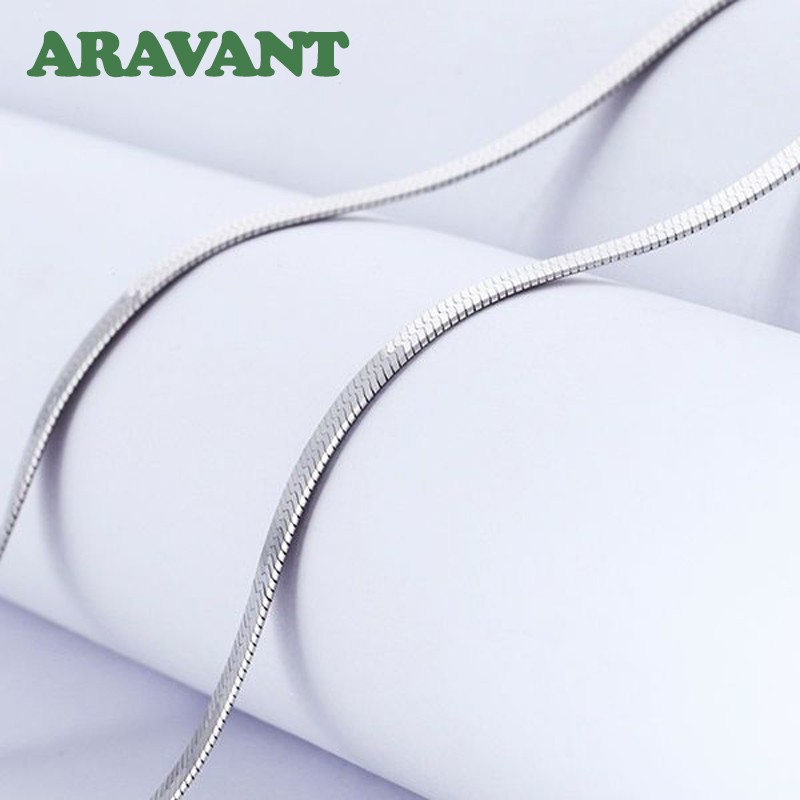 Aravant 925 Silver 4MM Snake Bone Necklace Chain