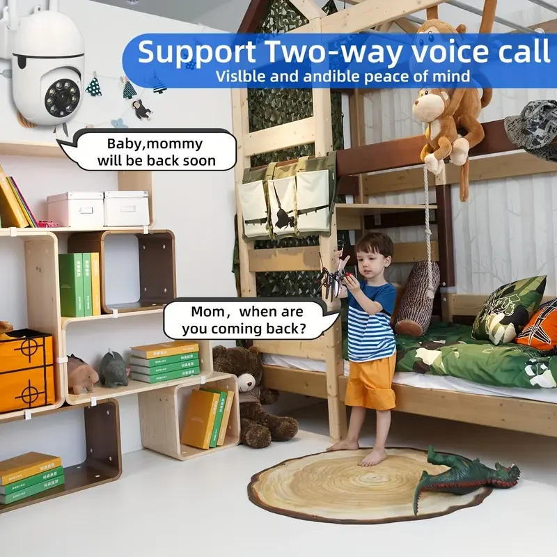 HD Wireless Security Camera, Indoor PTZ with Two-Way Audio,