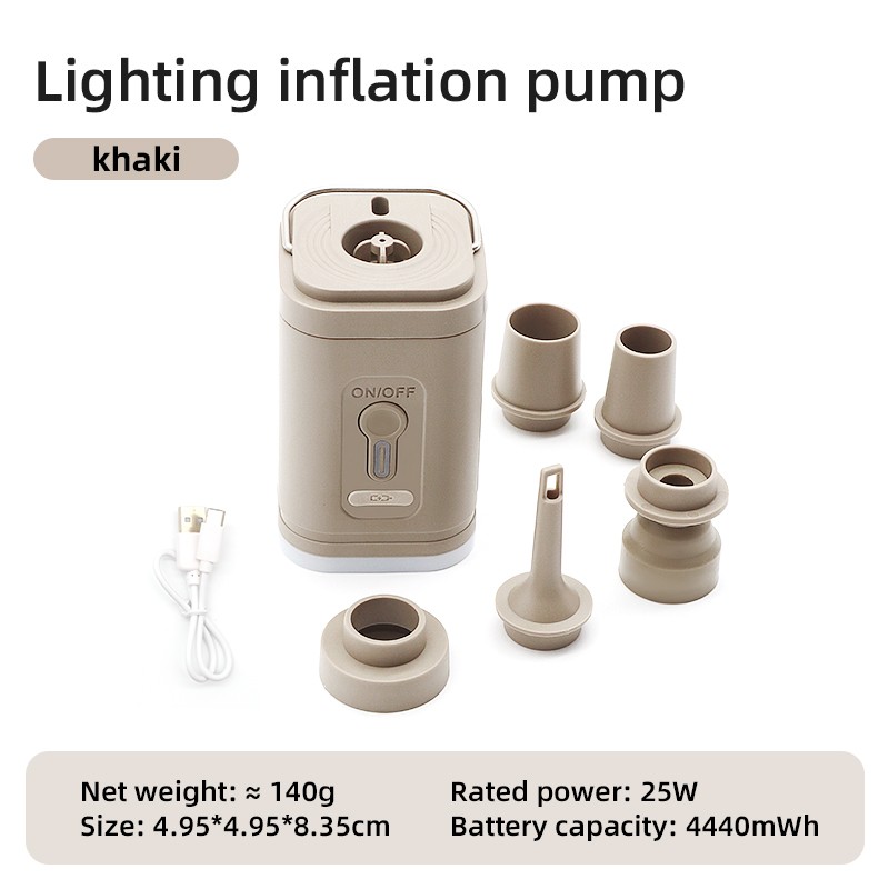 3 in 1 Electric Air Pump with Lights - Mini Wireless Air Compressor USB Charging Inflator/Deflator Pumps for Outdoor Camping