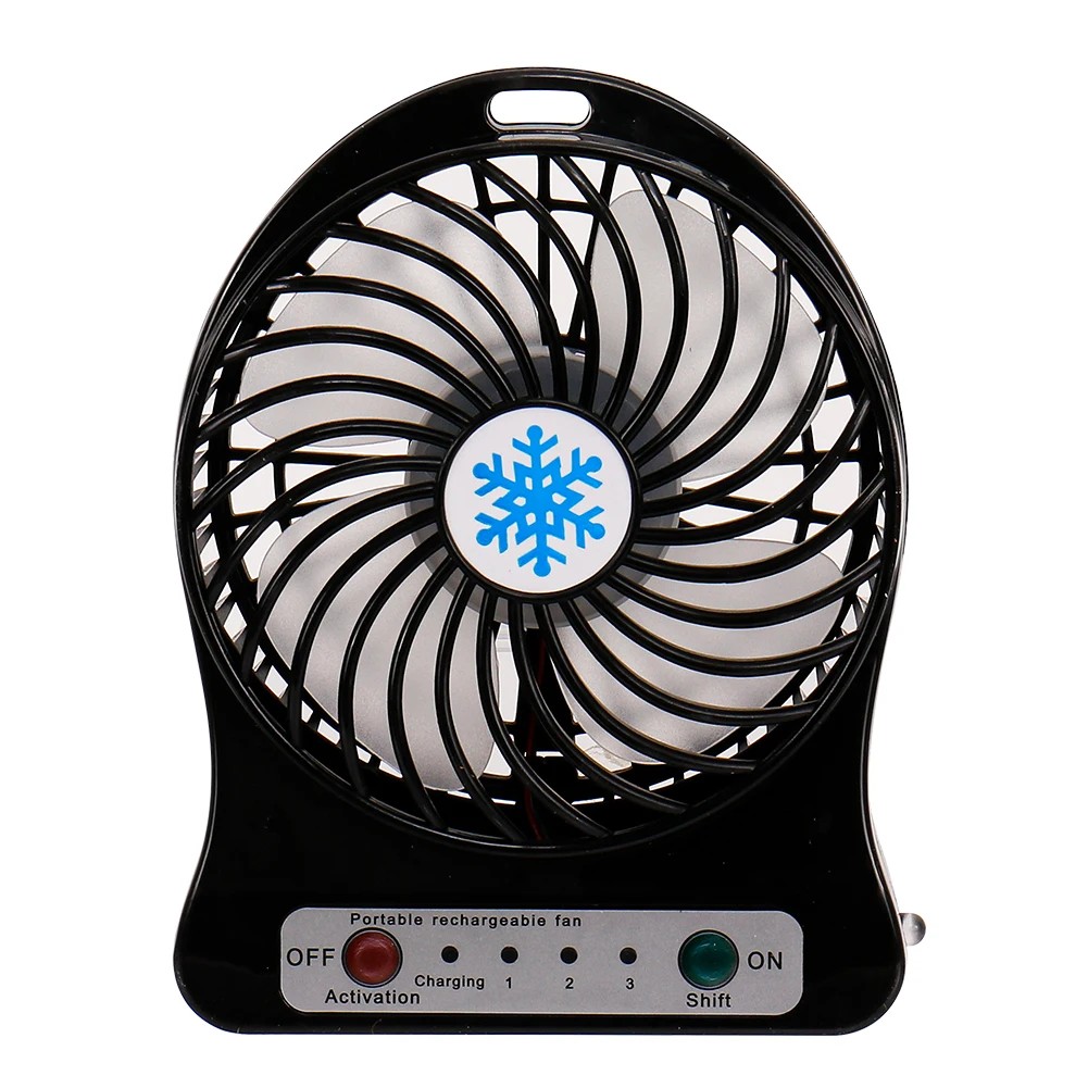 Mini Portable USB Charging Handheld Fan with LED Light - Outdoor Camping Cooling Fan