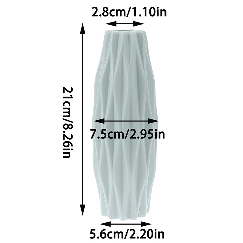 1PC White Imitation Ceramic Flower Vase - Elegant Home Decoration Plastic Flower Pot for Living Room Flower Arrangements