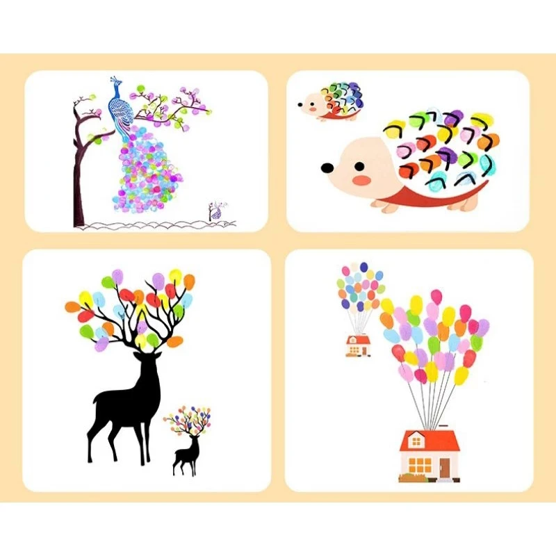 Educational Toys for Children Finger Painting Set Coloring with Montessory Fingers