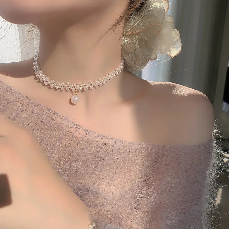 Pearl Woven Choker Necklace