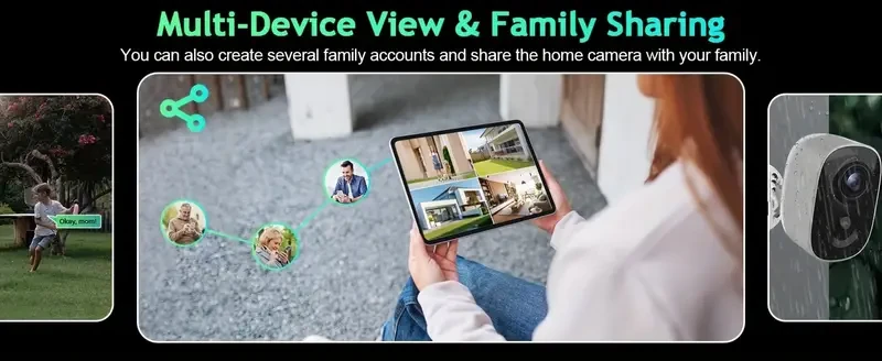 Wireless Security Camera, 2K Video Resolutions