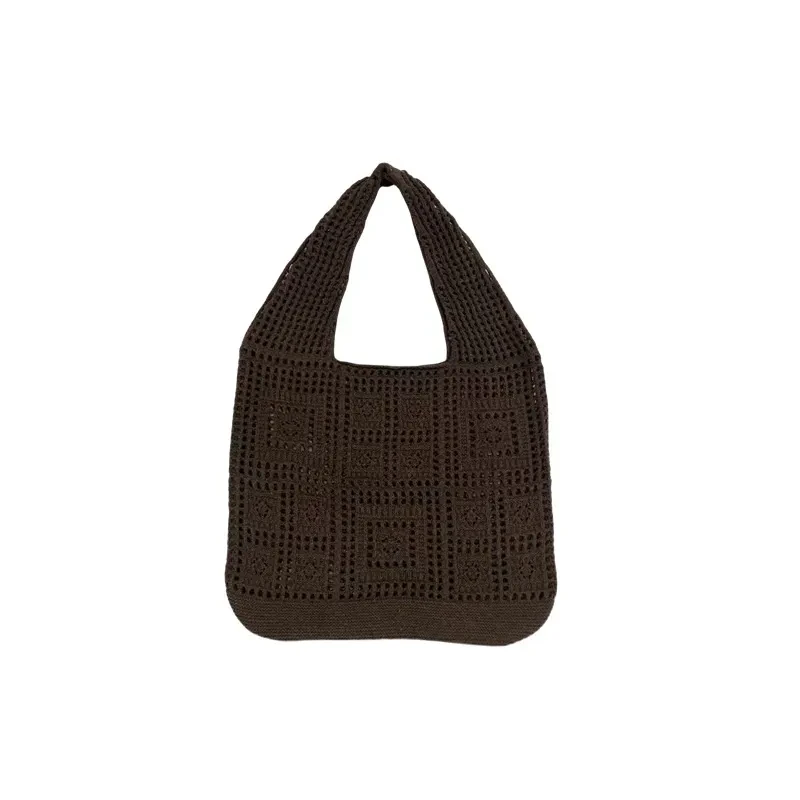 All-matching Solid Color Knitted Shoulder Bag
